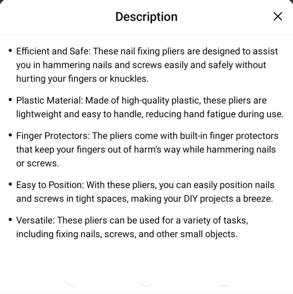 Nail holder safety pliers tool, mobility device, arthritis - Picture 4 of 5